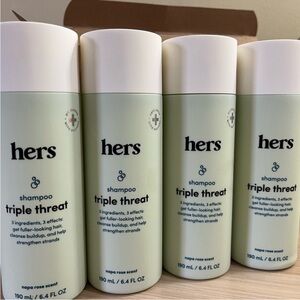 Hers Thickening Shampoo Triple Threat Napa Rose Scent 6.4 Oz Set Of 4 New